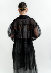 Silk Organza Pin Tuck Detail Blouse
