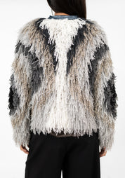 Butterfly Wing Tones Fringed Jacket
