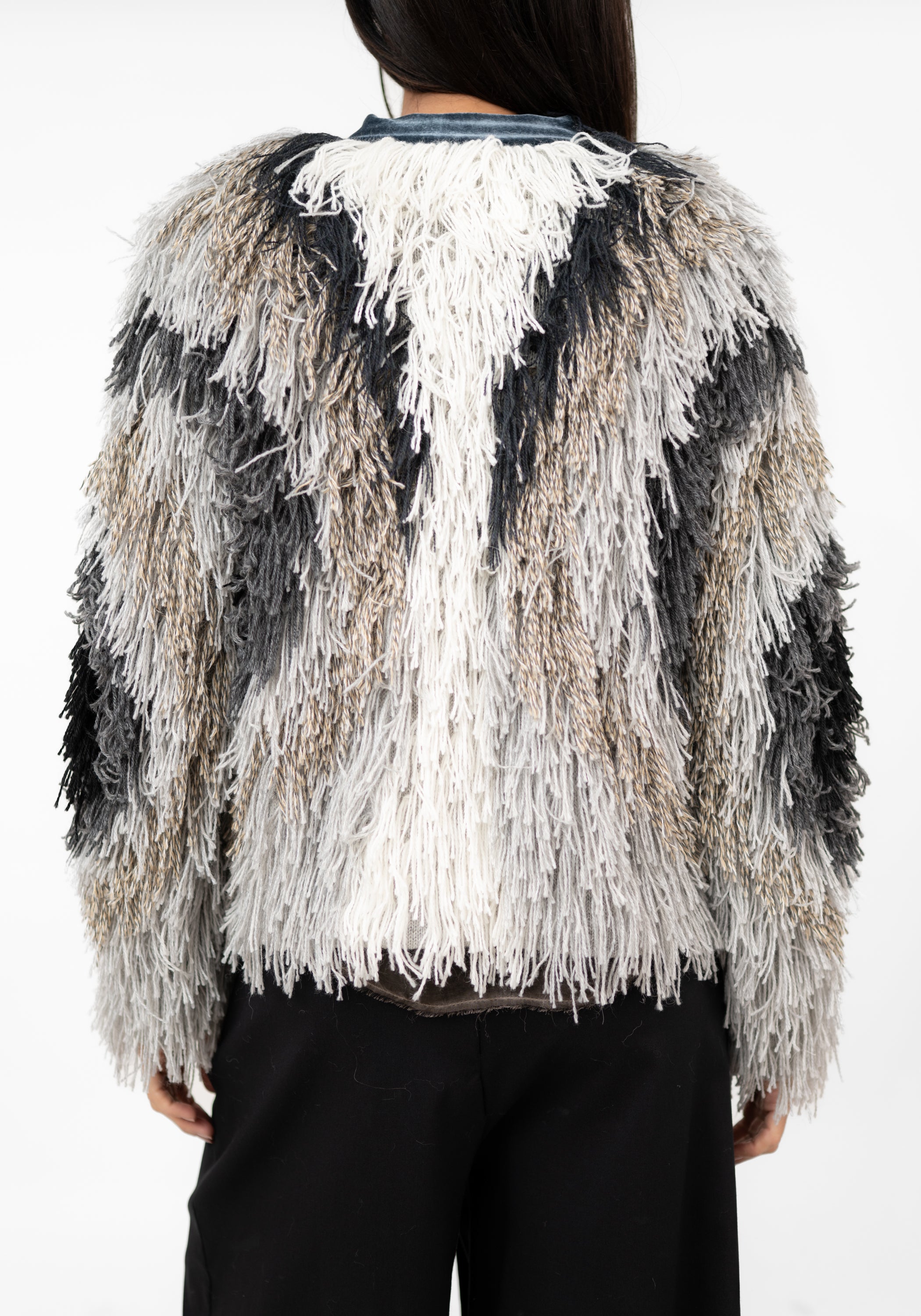 Butterfly Wing Tones Fringed Jacket