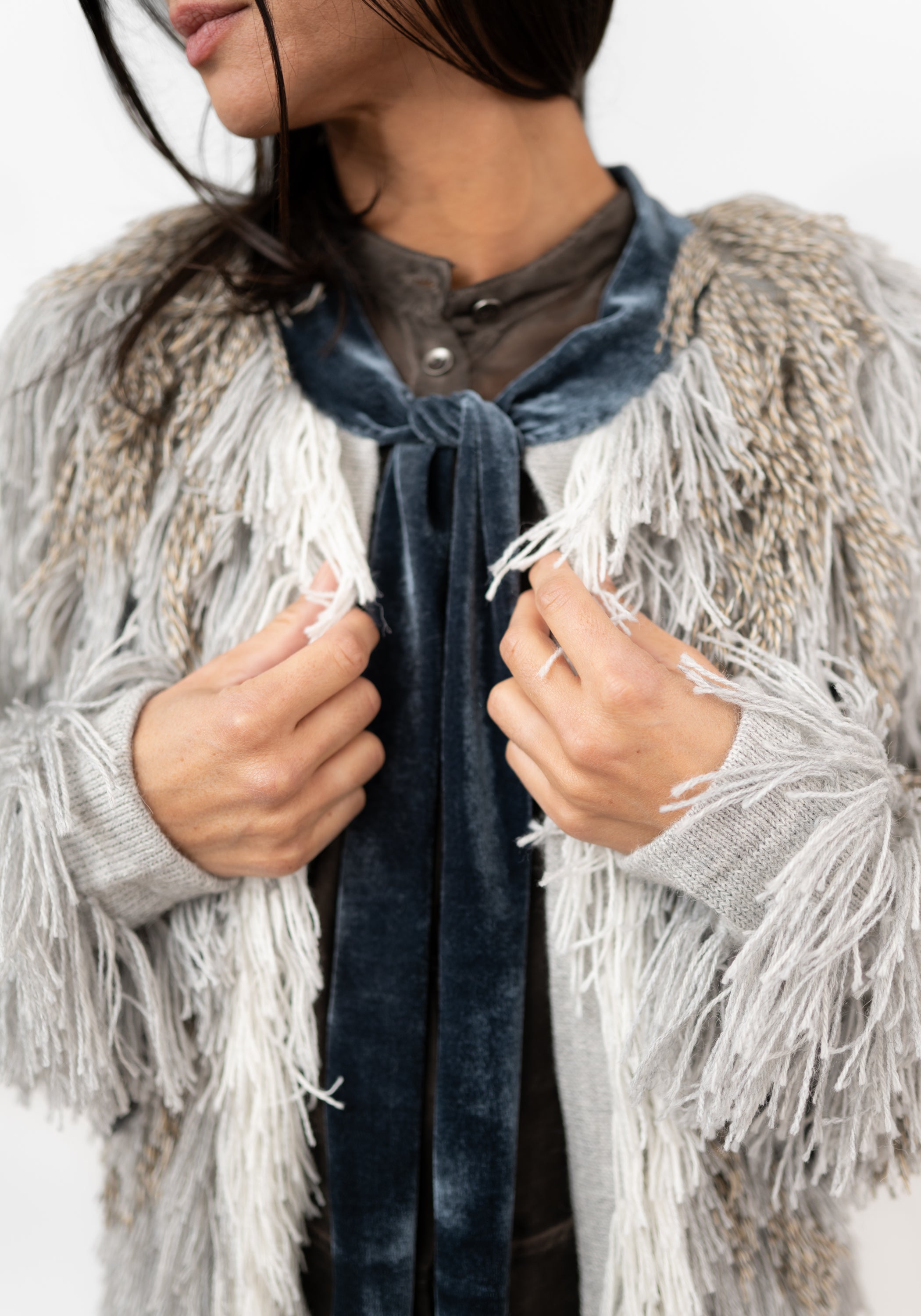 Butterfly Wing Tones Fringed Jacket