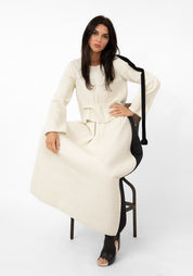 Asymmetric Quilted Gather Detail Top