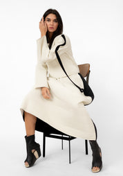 Quilted Contrast Panel Maxi Skirt