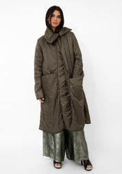 Oversized Snap Neck Padded Maxi Jacket