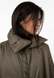 Oversized Snap Neck Padded Maxi Jacket