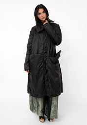 Oversized Snap Neck Padded Maxi Jacket