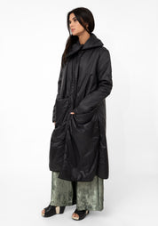Oversized Snap Neck Padded Maxi Jacket
