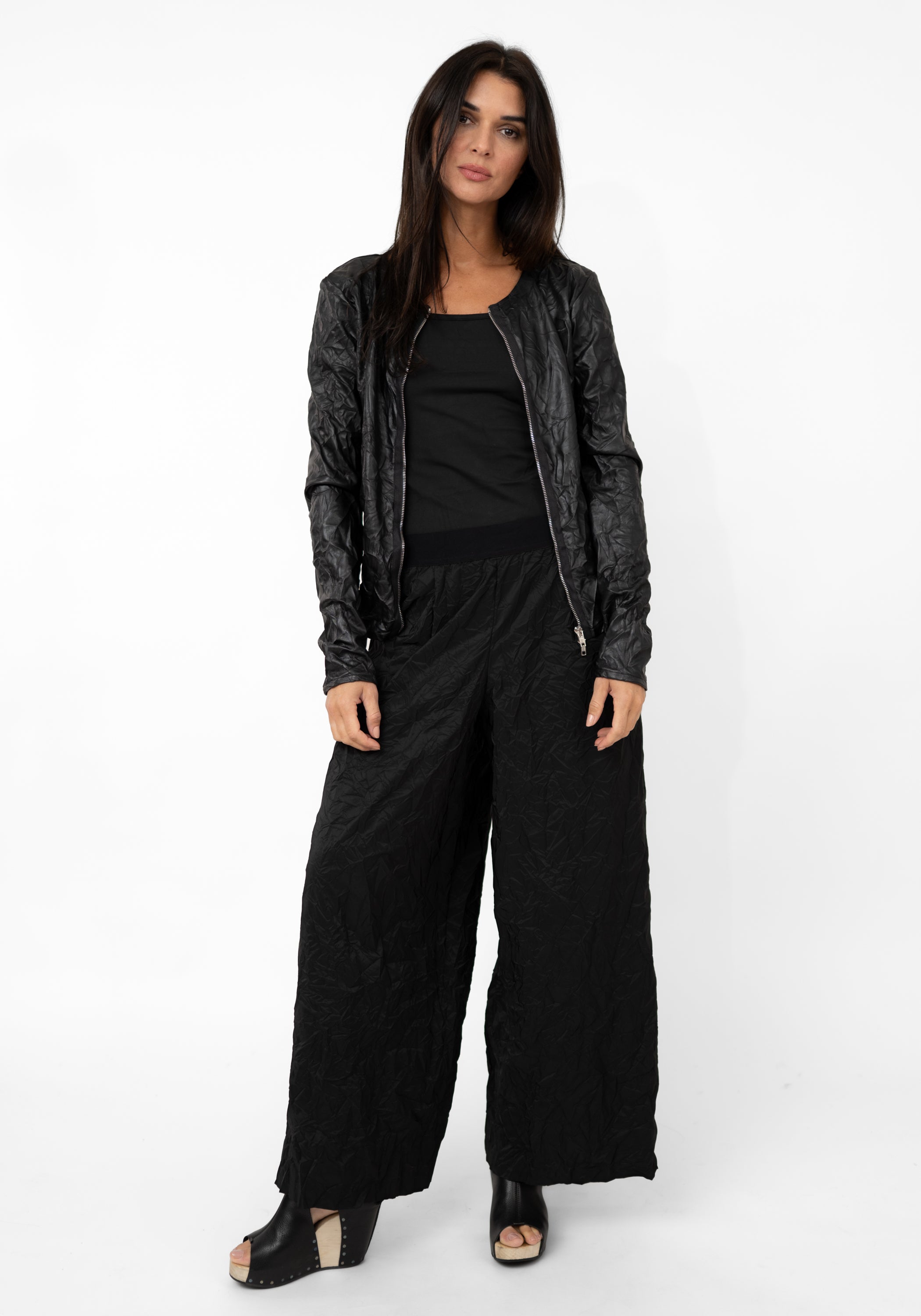 Crinkled Taffeta Wide Leg Pant - December Thieves