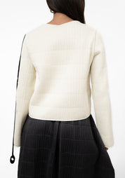 Asymmetric Quilted Gather Detail Top