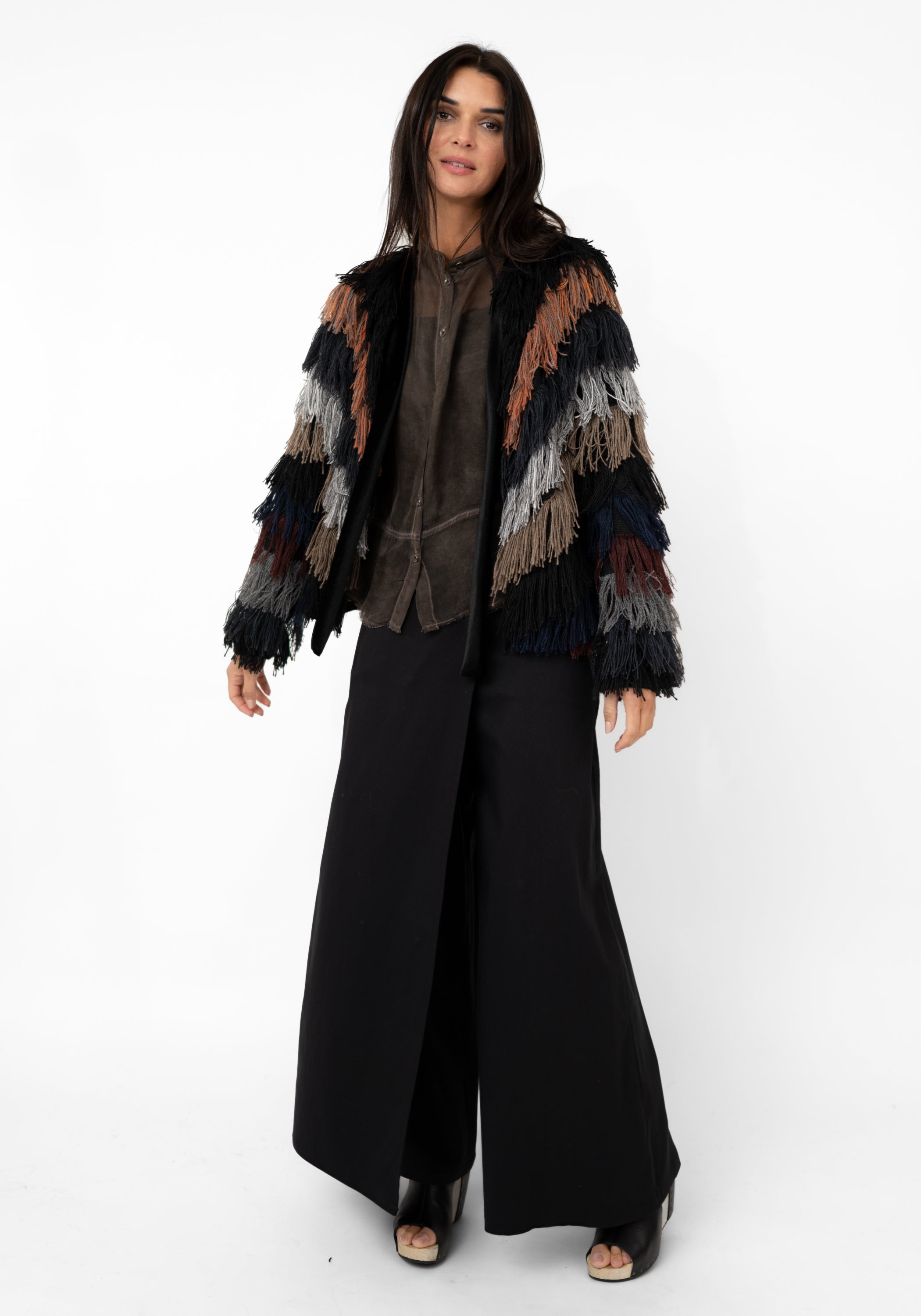 Cascading Colors Fringed Jacket