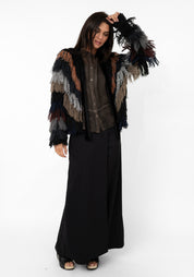 Cascading Colors Fringed Jacket