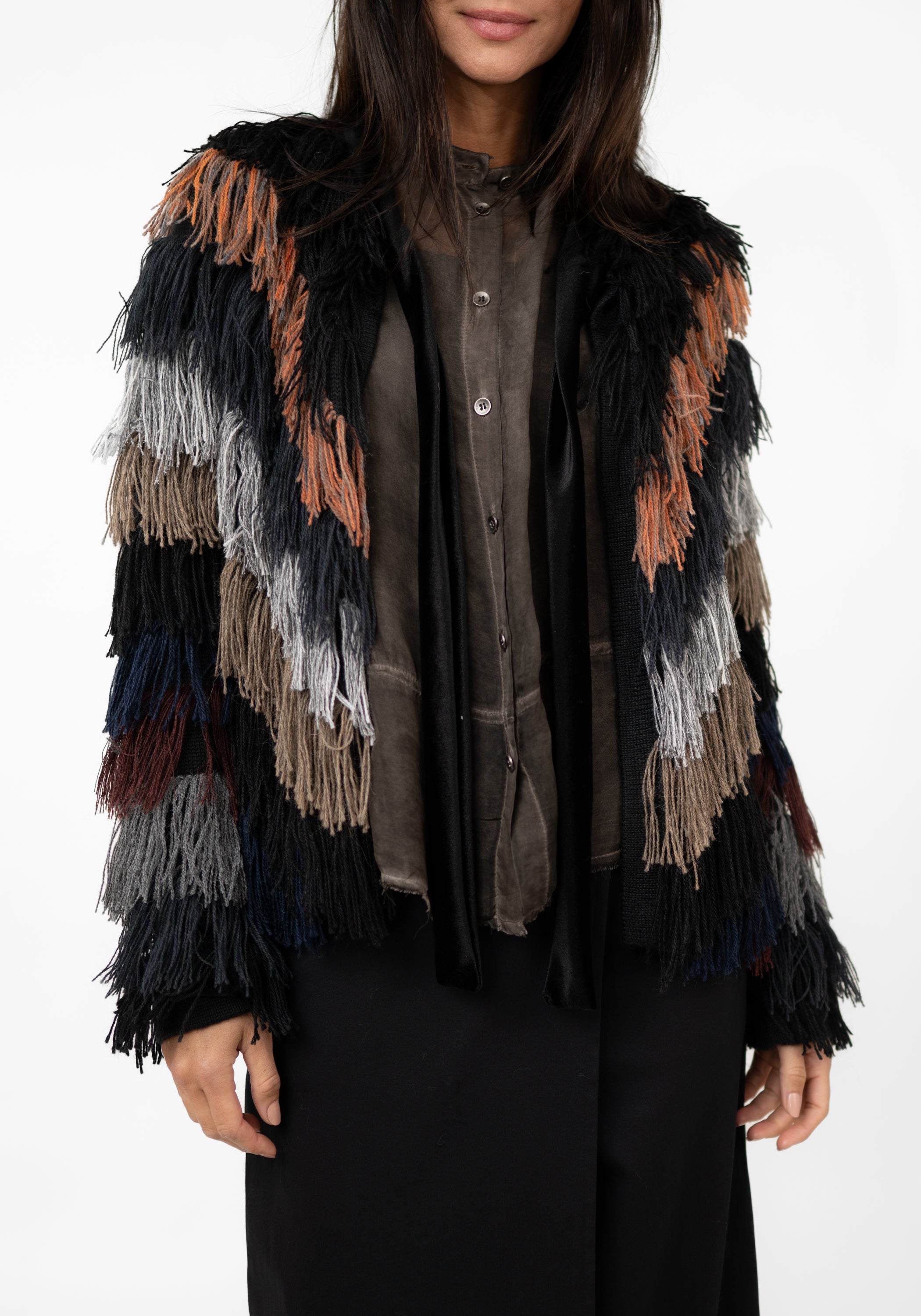 Cascading Colors Fringed Jacket
