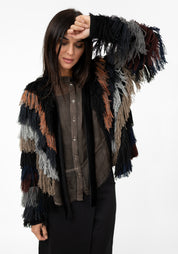 Cascading Colors Fringed Jacket