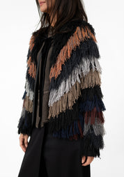 Cascading Colors Fringed Jacket
