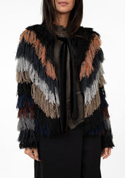 Cascading Colors Fringed Jacket