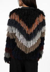 Cascading Colors Fringed Jacket