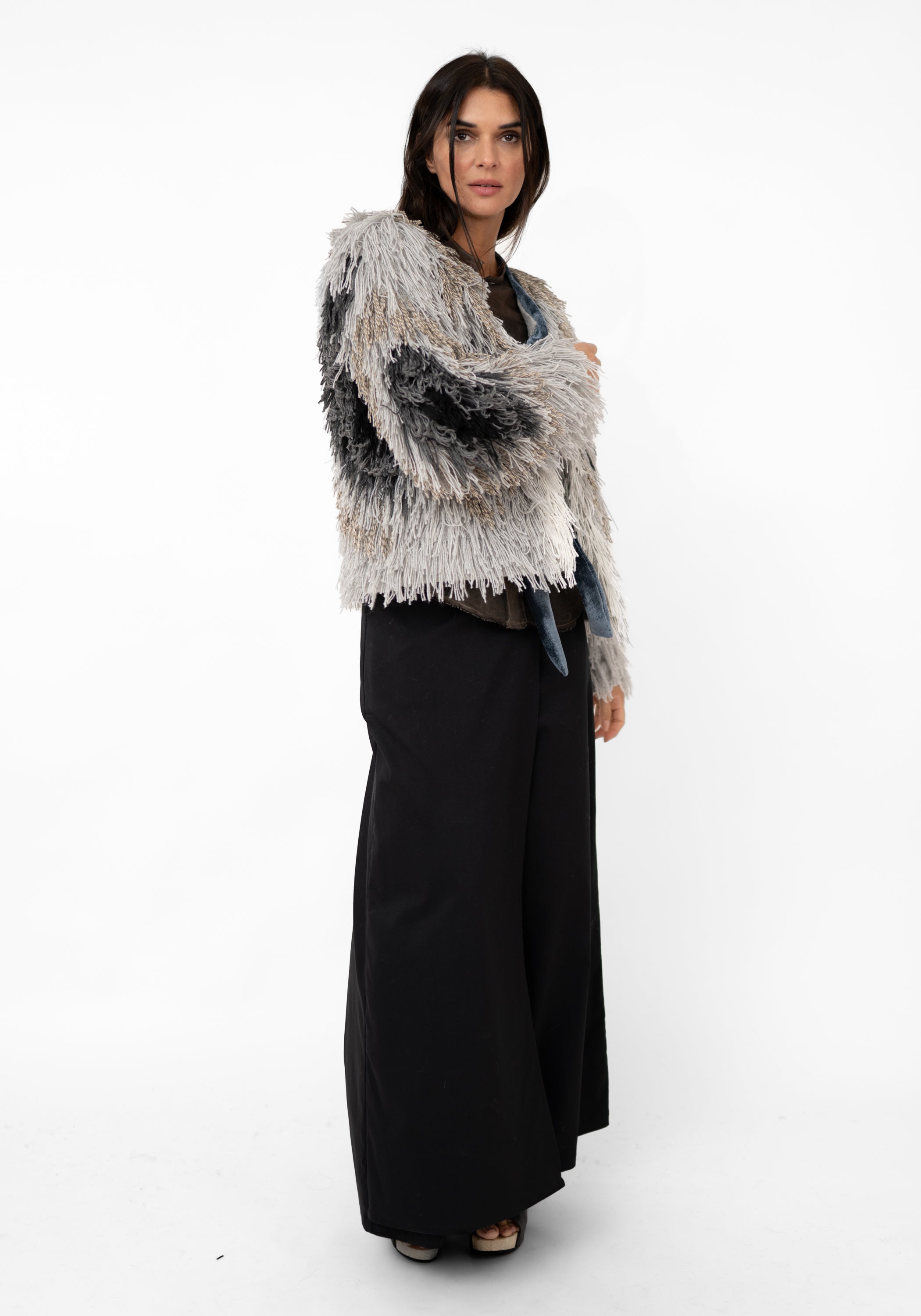 Butterfly Wing Tones Fringed Jacket