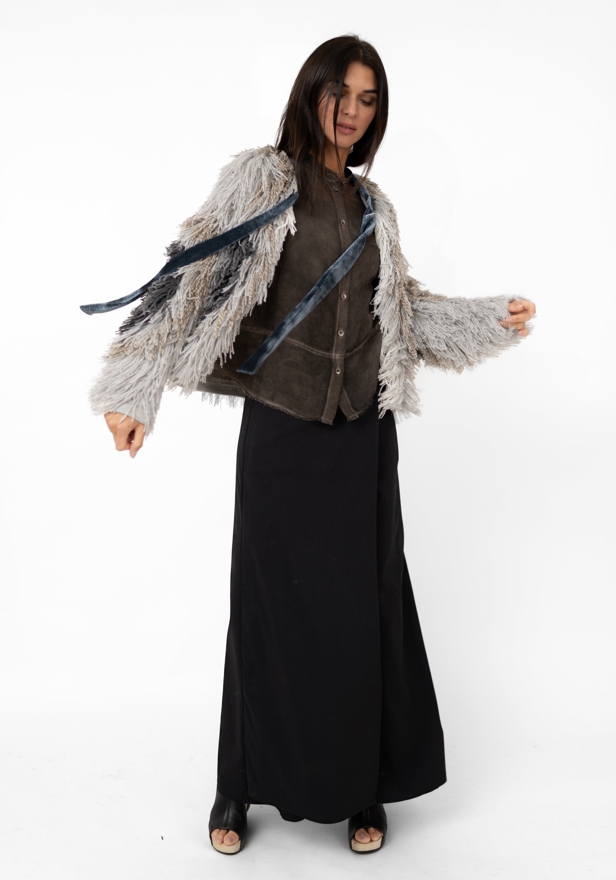 Butterfly Wing Tones Fringed Jacket