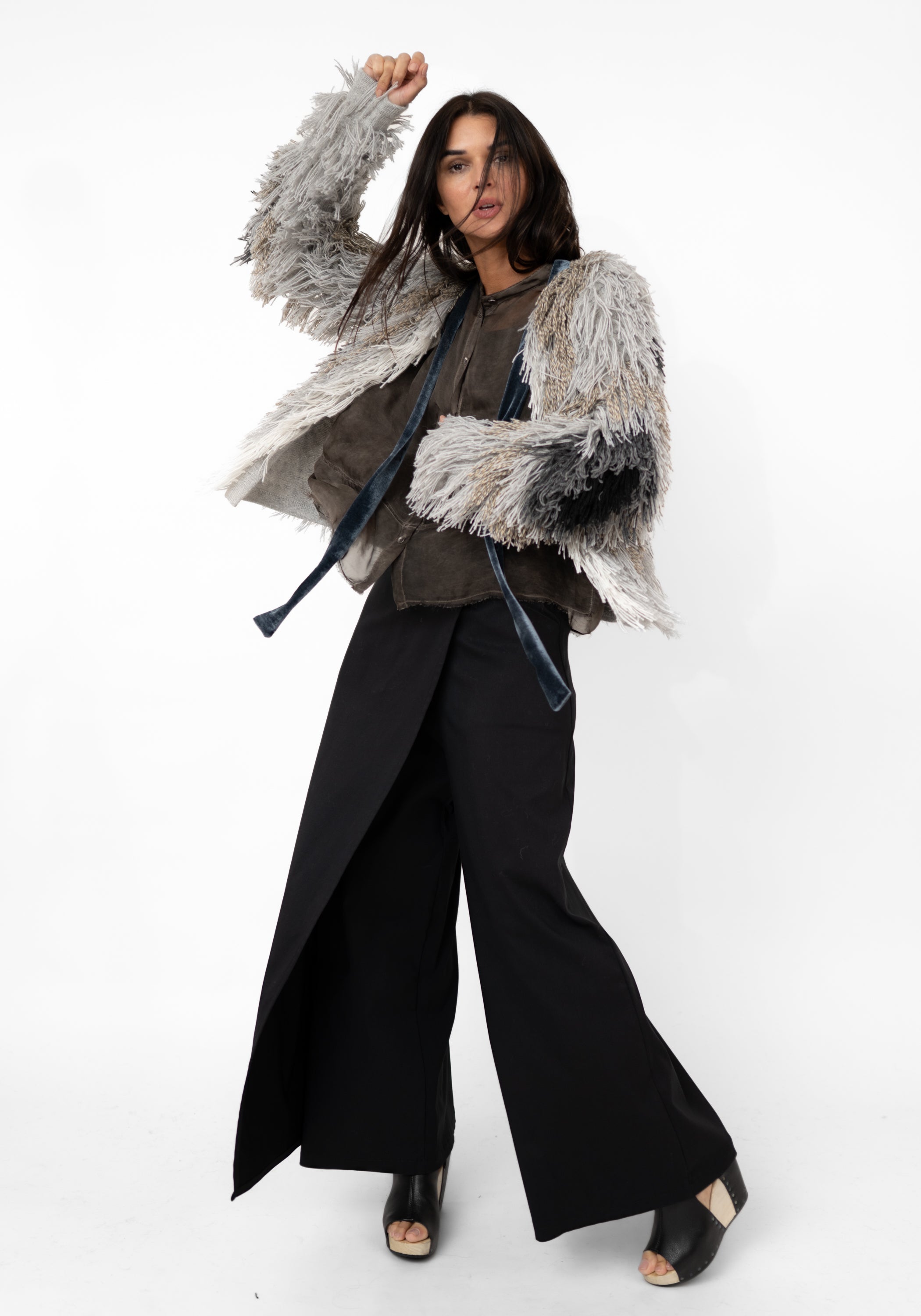 Butterfly Wing Tones Fringed Jacket