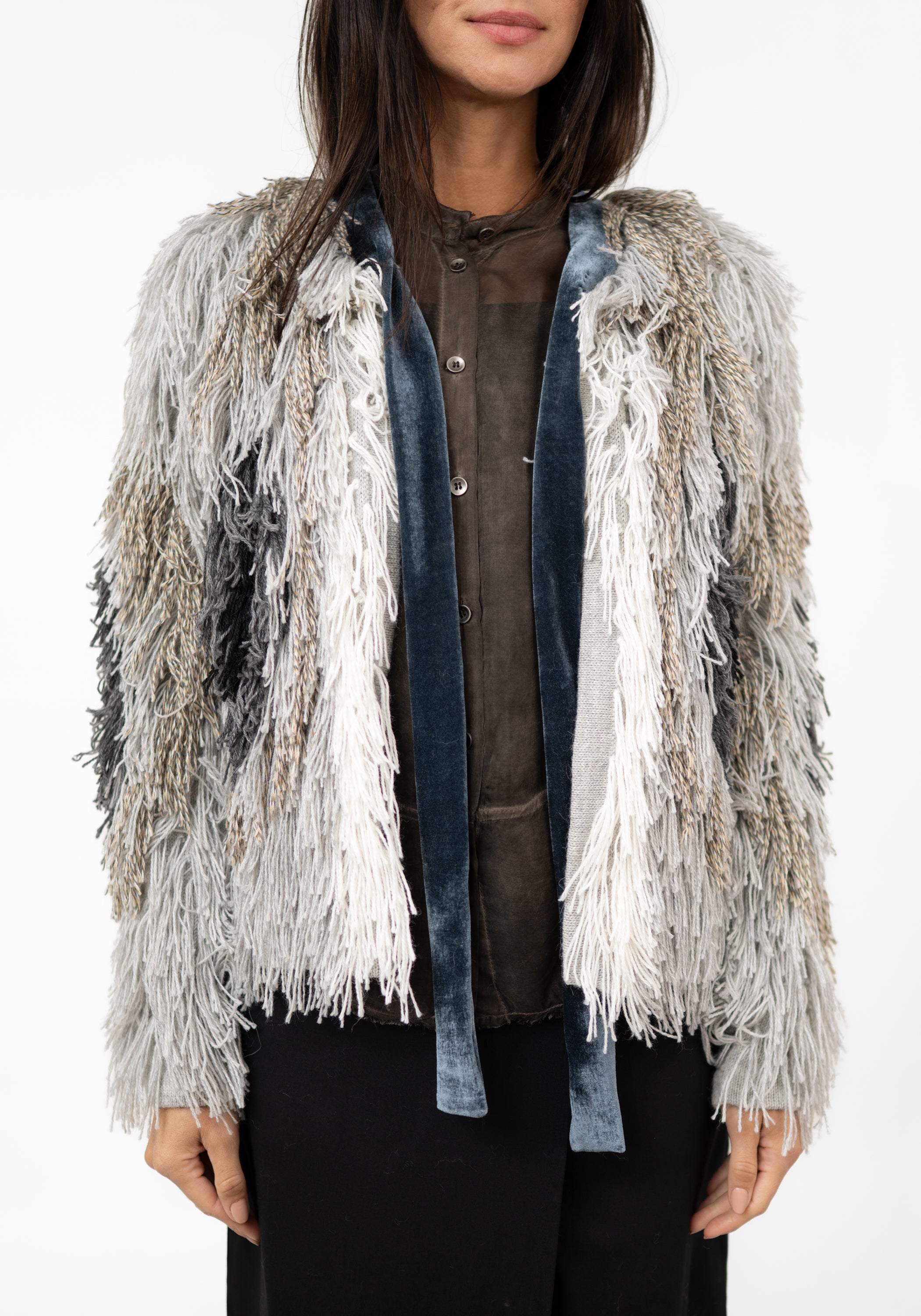 Butterfly Wing Tones Fringed Jacket