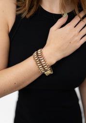 Pearl and Imperial Topaz Beaded Bracelet