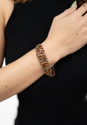 Brown Zircon Beaded Bracelet