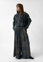 Bina Dolce Hand Painted High Neck Wool and Cashmere Knit Top