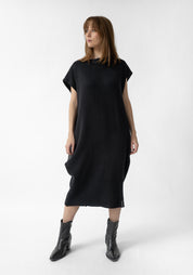 Abito Love Embroidered Wool and Faux Suede Dress