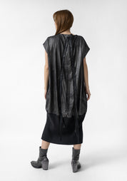 Abito Love Embroidered Wool and Faux Suede Dress