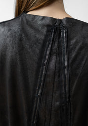 Abito Love Embroidered Wool and Faux Suede Dress