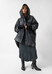 Oversized Asymmetric Padded Hooded Jacket