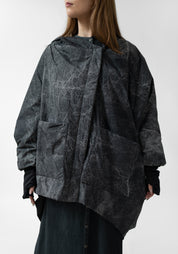 Oversized Asymmetric Padded Hooded Jacket