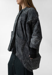 Oversized Asymmetric Padded Hooded Jacket