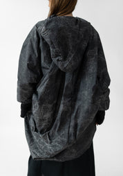 Oversized Asymmetric Padded Hooded Jacket