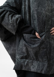 Oversized Asymmetric Padded Hooded Jacket