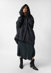 Oversized Asymmetric Padded Hooded Jacket