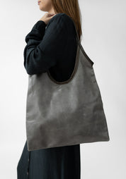 Ash Leather Envelope Tote Bag