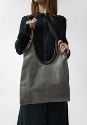 Ash Leather Envelope Tote Bag