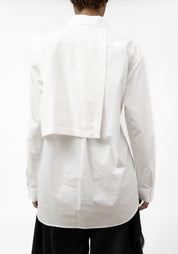 Asymmetric Double Layer Blouse with Buckle Detail