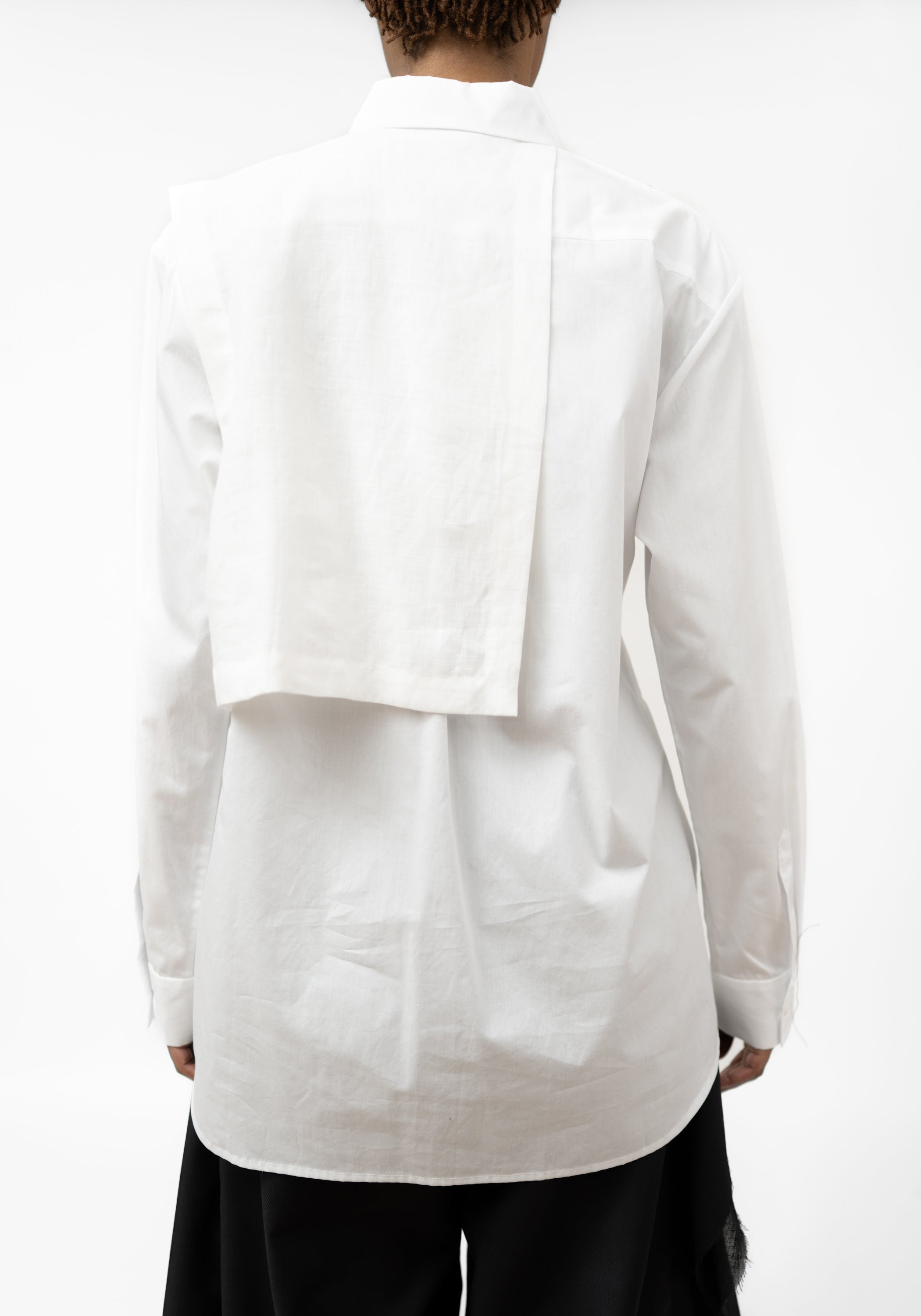 Asymmetric Double Layer Blouse with Buckle Detail