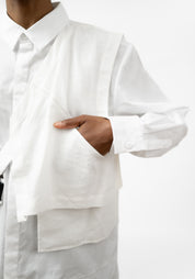 Asymmetric Double Layer Blouse with Buckle Detail
