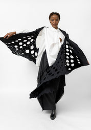 Perforated Felted Wool Maxi Vest