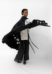Perforated Felted Wool Maxi Vest