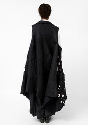Perforated Felted Wool Maxi Vest