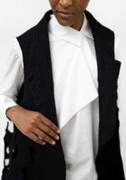 Perforated Felted Wool Maxi Vest