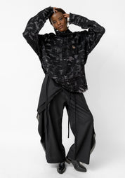 Layered Felted Wool Sweatshirt