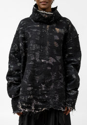 Layered Felted Wool Sweatshirt