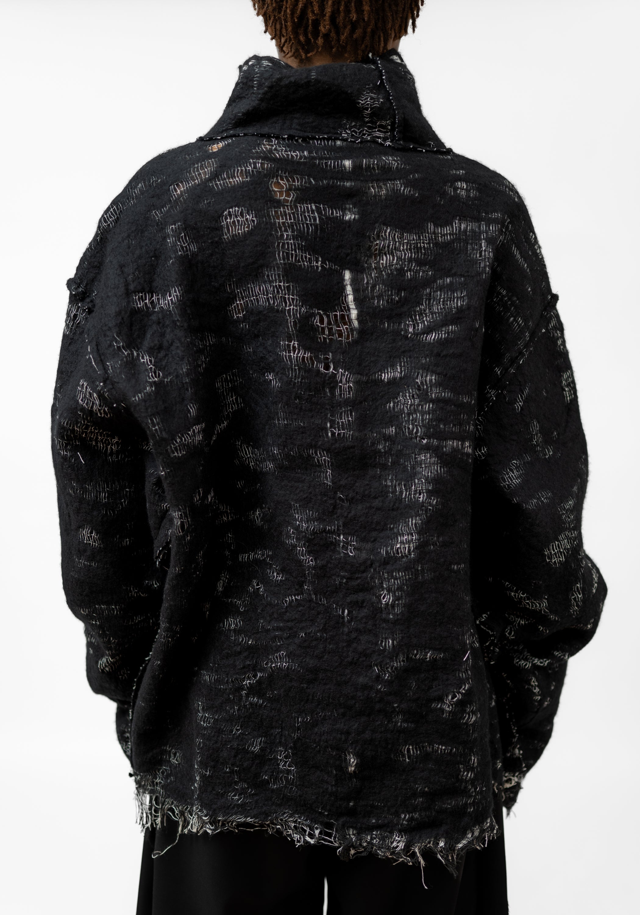 Layered Felted Wool Sweatshirt