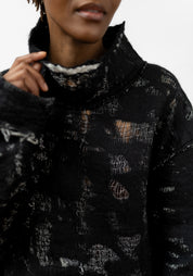 Layered Felted Wool Sweatshirt