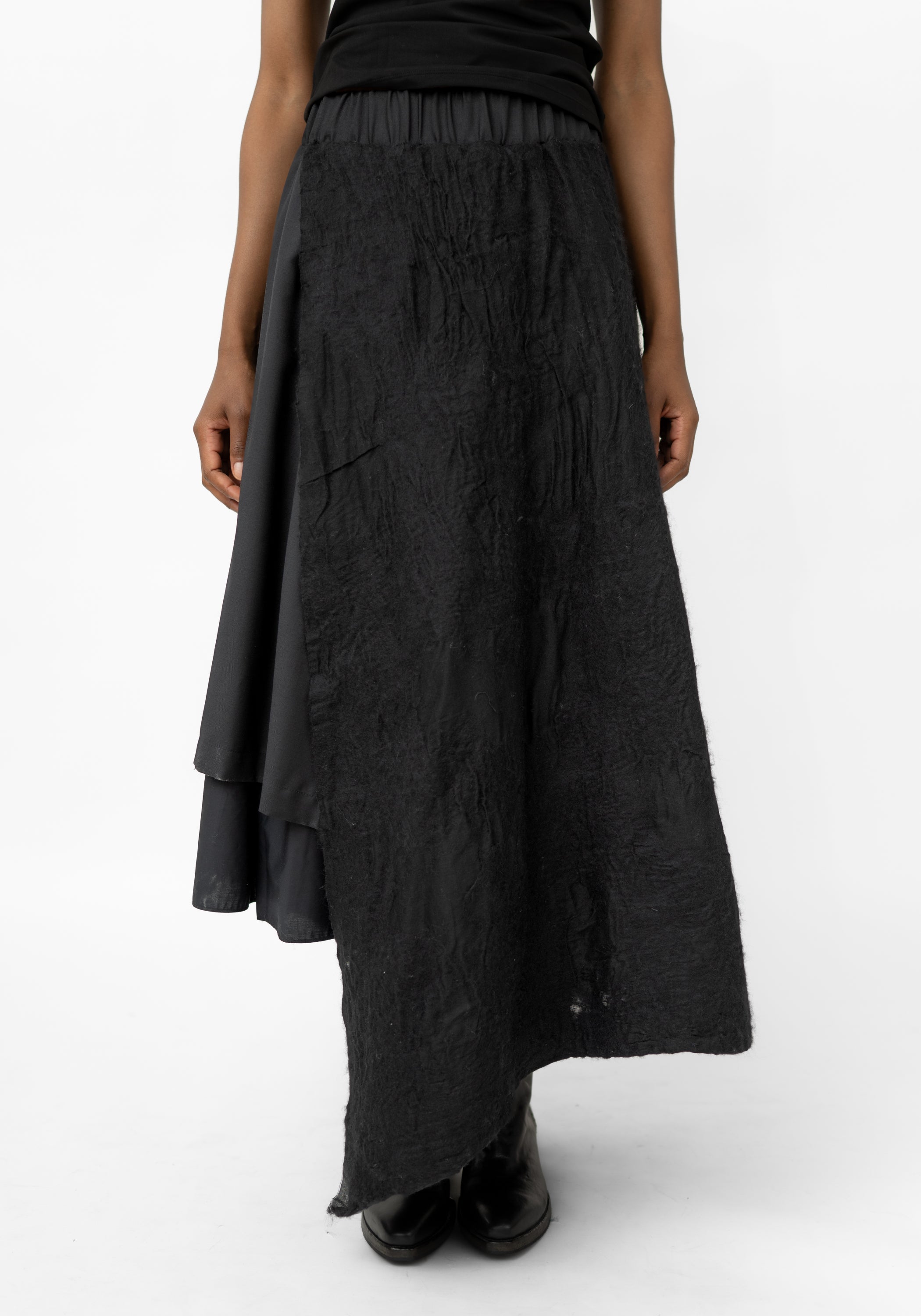 Felted Wool Asymmetrical Skirt