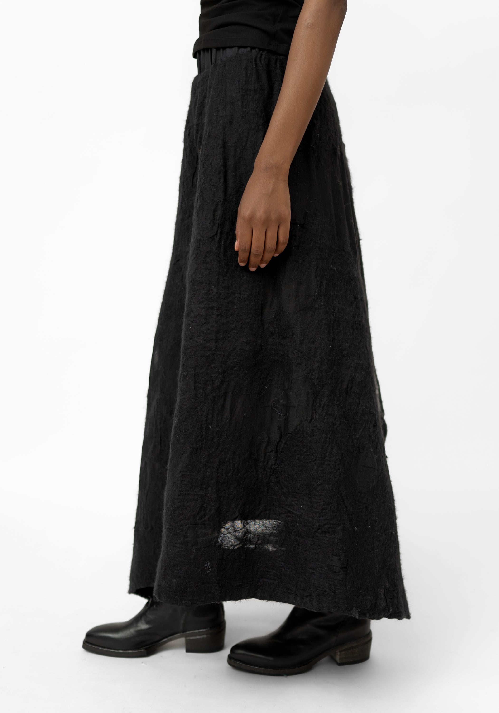 Felted Wool Asymmetrical Skirt